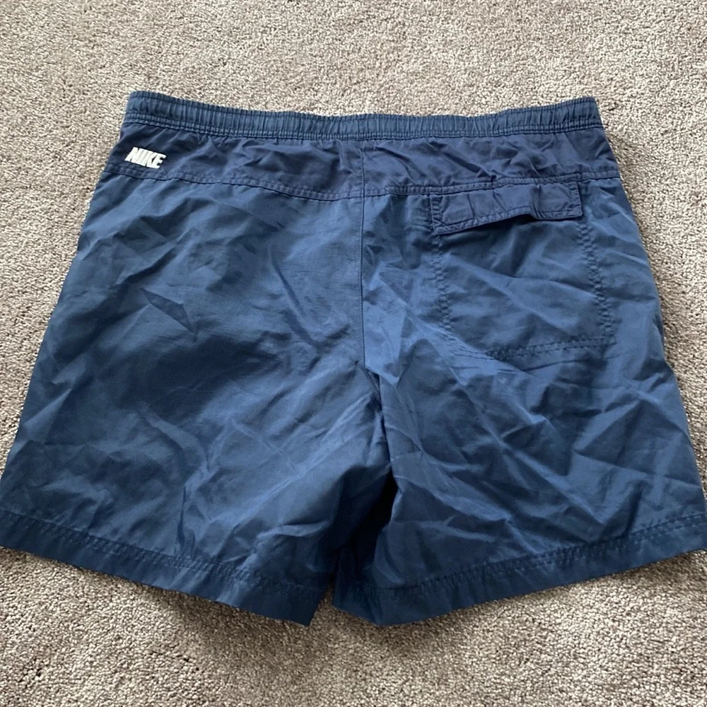 Nike Navy Blue Swim Trunks Drawstring Mesh Lined Athletic Shorts SIZE M